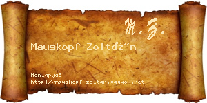 Mauskopf Zoltán névjegykártya